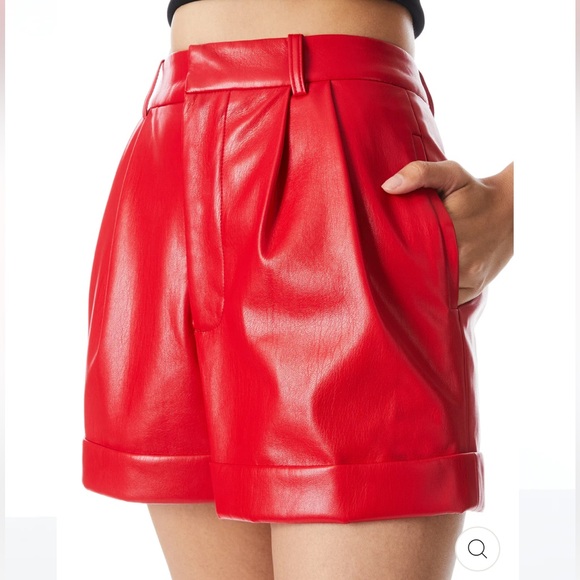 New Alice and Olivia Conry vegan leather shorts - Picture 2 of 16